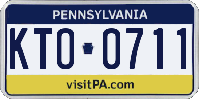 PA license plate KTO0711
