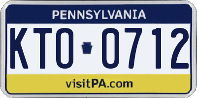 PA license plate KTO0712