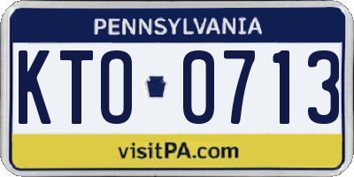 PA license plate KTO0713