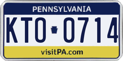 PA license plate KTO0714