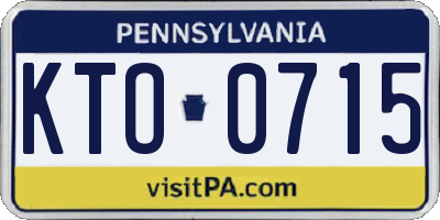PA license plate KTO0715