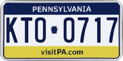 PA license plate KTO0717