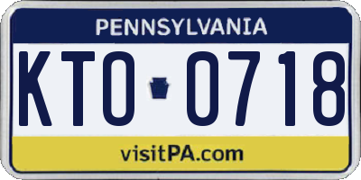 PA license plate KTO0718