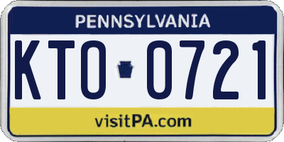 PA license plate KTO0721