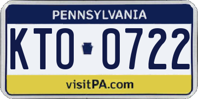 PA license plate KTO0722