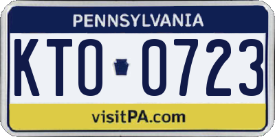 PA license plate KTO0723