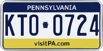 PA license plate KTO0724