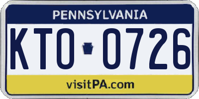 PA license plate KTO0726