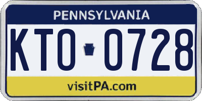 PA license plate KTO0728