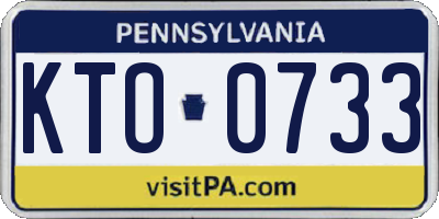 PA license plate KTO0733