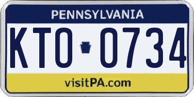 PA license plate KTO0734