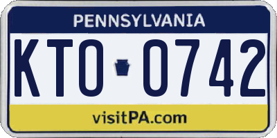 PA license plate KTO0742