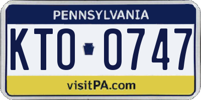 PA license plate KTO0747