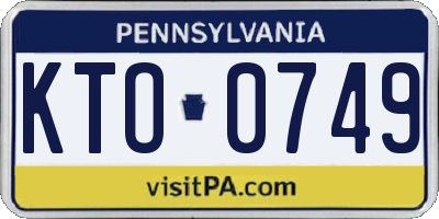 PA license plate KTO0749