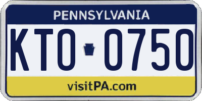 PA license plate KTO0750