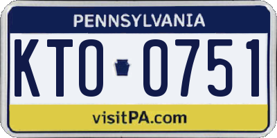 PA license plate KTO0751