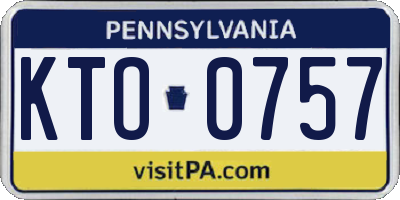PA license plate KTO0757