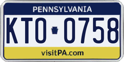 PA license plate KTO0758