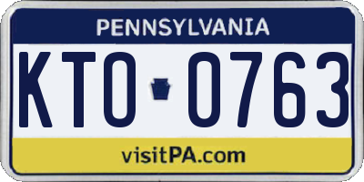 PA license plate KTO0763