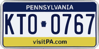 PA license plate KTO0767