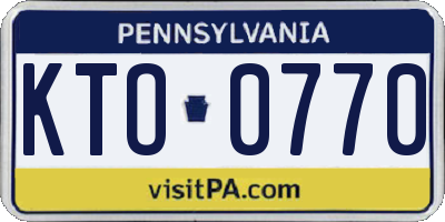 PA license plate KTO0770