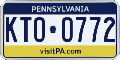 PA license plate KTO0772