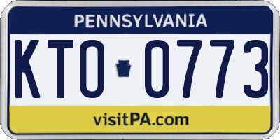 PA license plate KTO0773