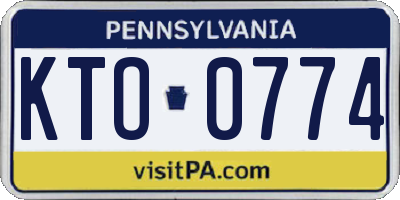 PA license plate KTO0774