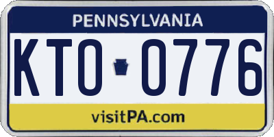 PA license plate KTO0776