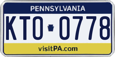 PA license plate KTO0778