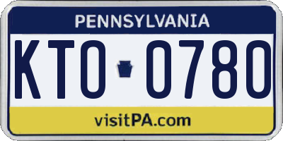 PA license plate KTO0780