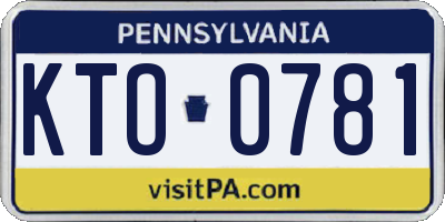 PA license plate KTO0781