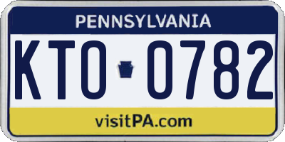 PA license plate KTO0782