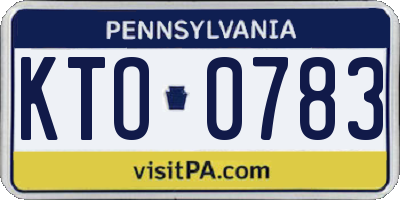 PA license plate KTO0783