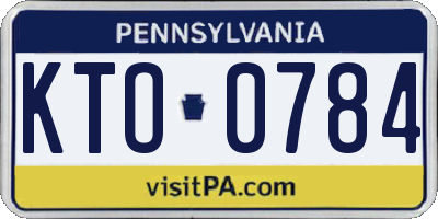 PA license plate KTO0784