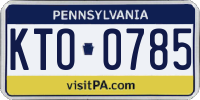 PA license plate KTO0785