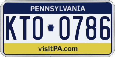 PA license plate KTO0786