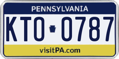 PA license plate KTO0787