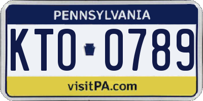 PA license plate KTO0789
