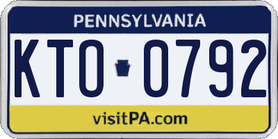PA license plate KTO0792