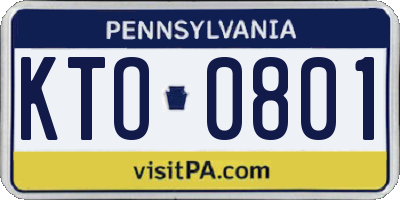 PA license plate KTO0801