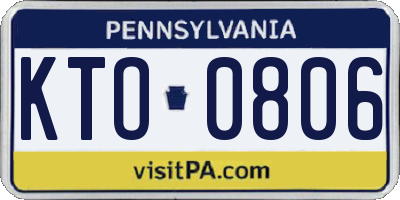 PA license plate KTO0806