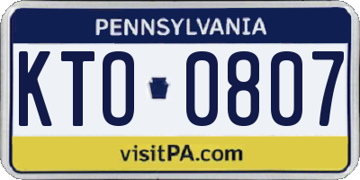 PA license plate KTO0807