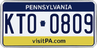 PA license plate KTO0809