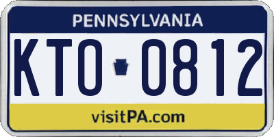 PA license plate KTO0812