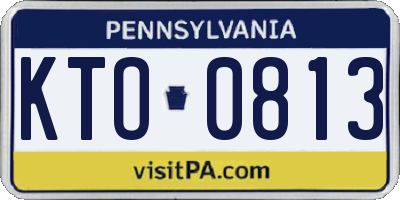 PA license plate KTO0813
