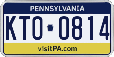 PA license plate KTO0814