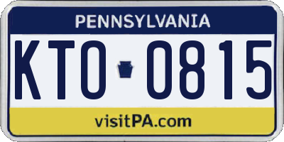 PA license plate KTO0815