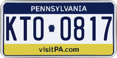 PA license plate KTO0817