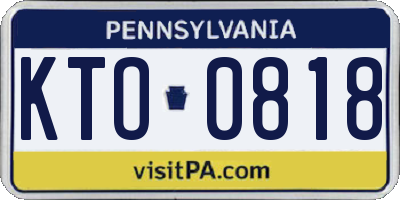 PA license plate KTO0818